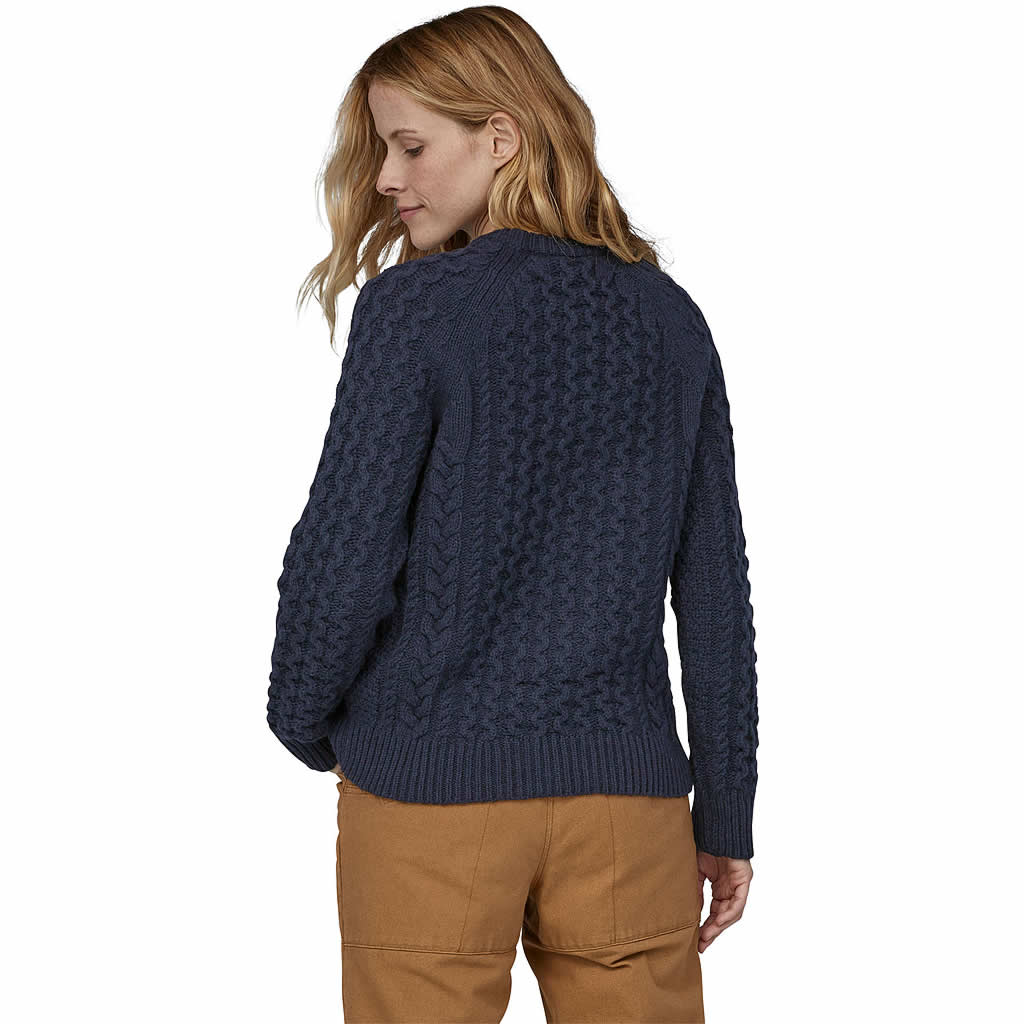 Recycled Wool-Blend Cable Knit Crewneck Sweater - Image 6