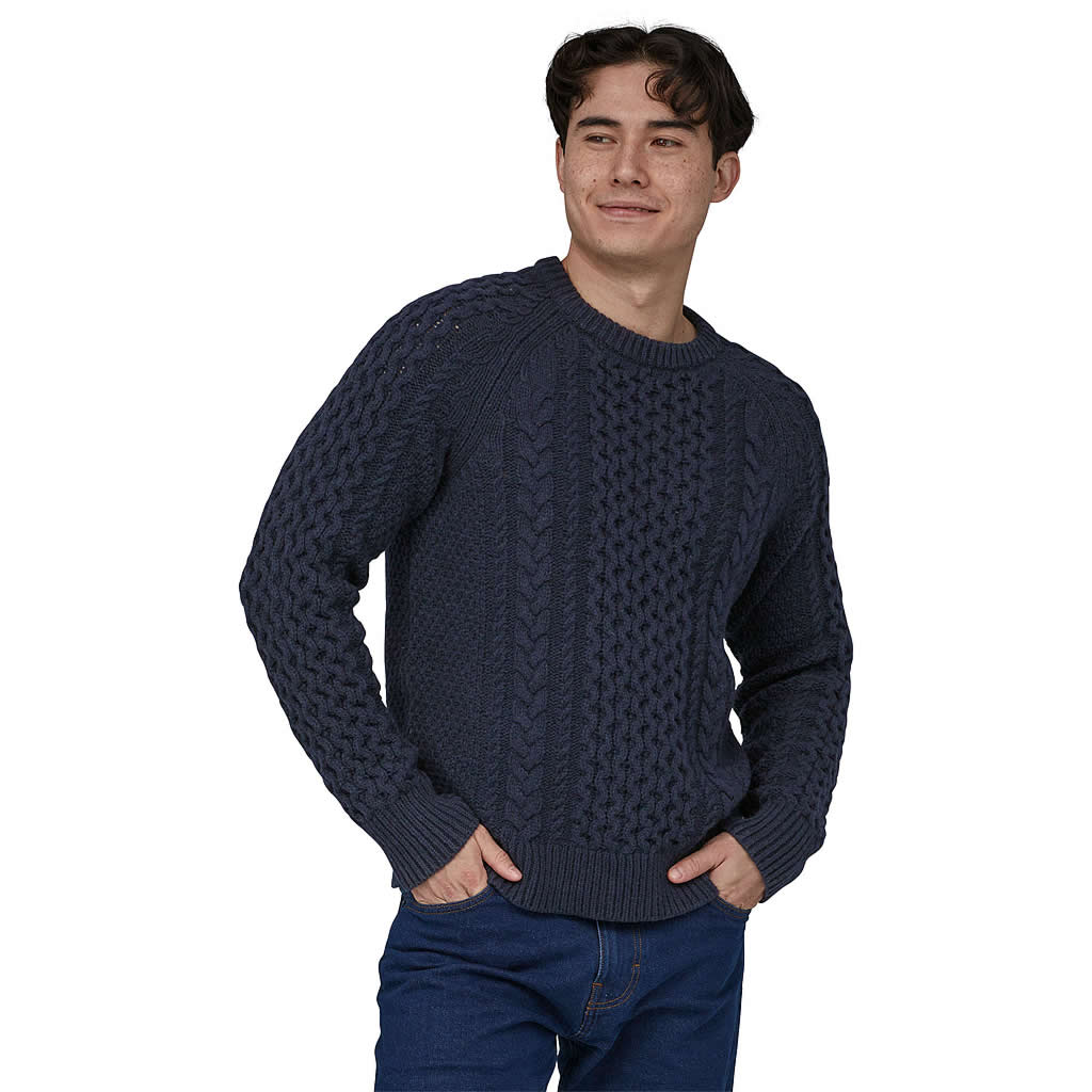 Recycled Wool-Blend Cable Knit Crewneck Sweater - Image 7