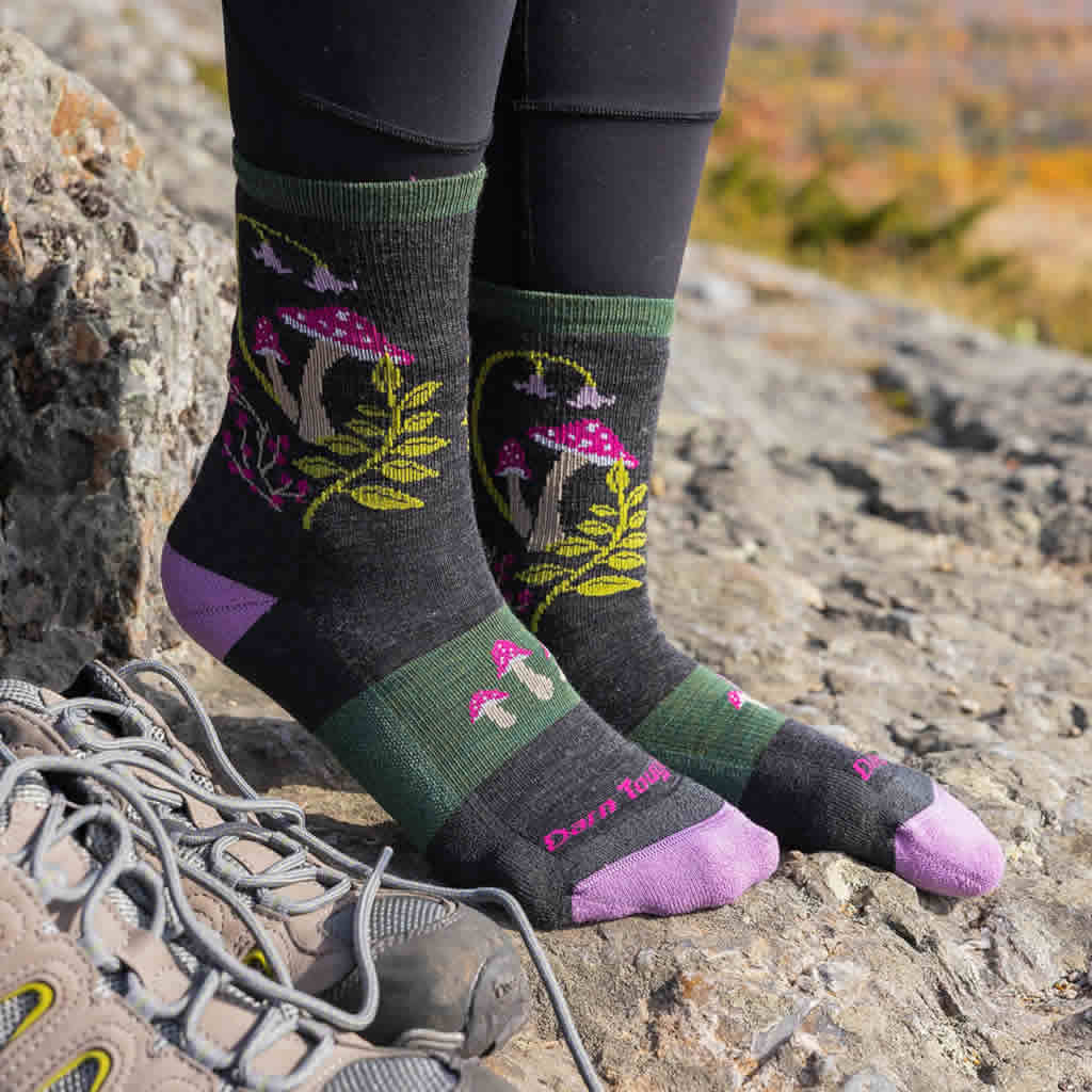 Women's Mellow Mushrooms Micro Crew Lightweight Hiking Socks - Image 5